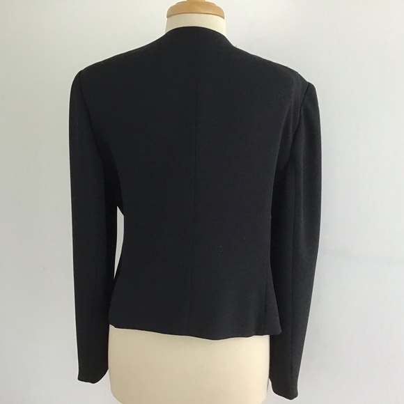 Rena Rowan for Saville zip front collarless tailored lined blazer Sz 12 VTG EUC - Picture 3 of 10